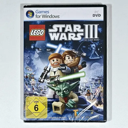 LEGO Star Wars III: The Clone Wars - PC DVD-Rom - Action & Abenteuer Spiel von 2012, neu und versiegelt, ideal für Fans der Star Wars Saga und geeignet für Kinder ab 6 Jahren.