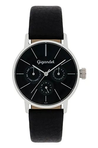 Gigandet Damen-Armbanduhr Multifunktion G38-002 - Elegante Damen-Armbanduhr aus Edelstahl mit echtem Lederarmband, kratzfestem Saphirglas und präzisem TMI Uhrwerk – ideal für Büro und Abendveranstaltungen.