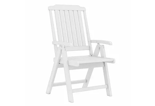 Costway Klappbarer Gartenstuhl in Holzoptik Weiß