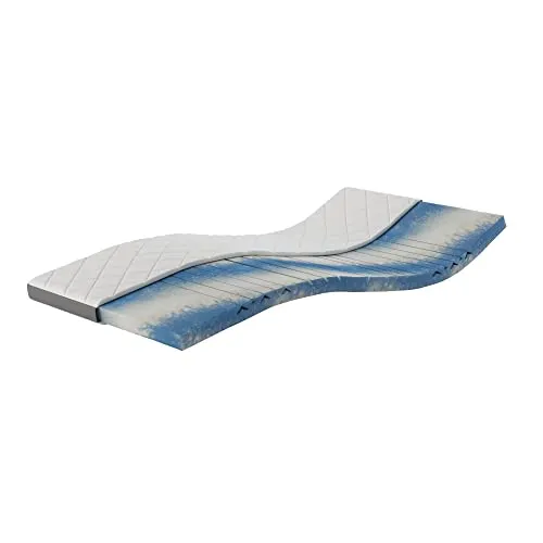 MSS e.K. Karo Gel 7 Zonen Split Premium Matratzentopper 180x200 cm, Topper aus Gelschaum, rutschfeste Memory Foam Bettauflage mit atmungsaktivem Bezug, weiche Matratzenauflage 180 x 200 x 8 cm