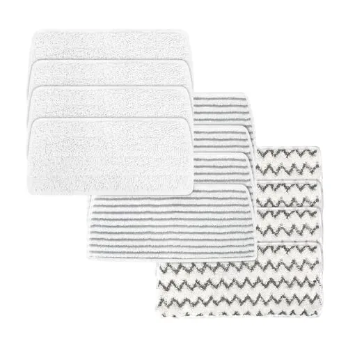 LPAMABA 12 Stück für Vileda Dampfreiniger XXL/XXL PLUS Ersatzbezüge, Waschbar Mikrofaser Ersatzbezug Wiederverwendbar Ersatzbezug Power Pad Kompatibel mit Vileda Steam XXL Mikrofasern (3 Farben)