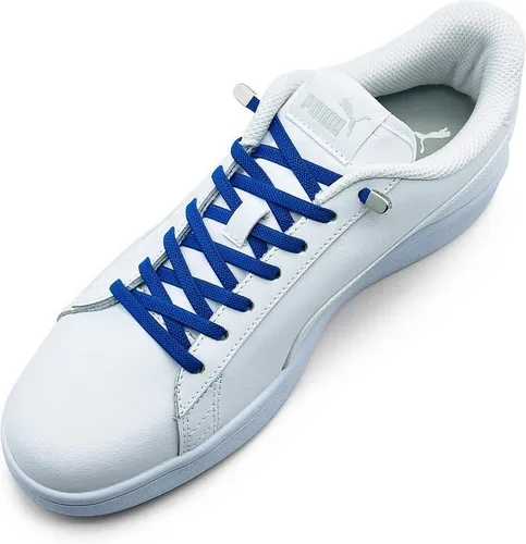 ELANOX Schnürsenkel 4 Stück für 2 Paar Schuhe elastische Schnürsenkel mit Clips, inkl. Enden (Clips) - 8 St. in silber