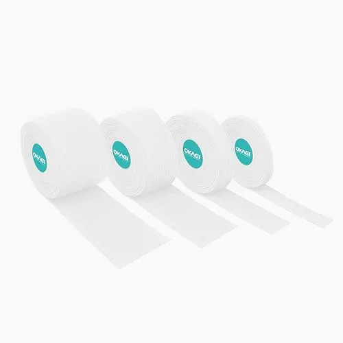 Okaei 12 M Gummiband: 40mm, 30mm, 20mm, 10mm Breite Gummibänd nähen 4 Stück - Öko-Tex zertifiziertes Leichtes Dehnen Breit Gummiband - Ideal für DIY Nähen, Kleidung und Basteln (12 M, Weiß)