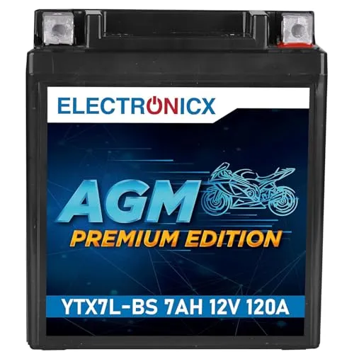 Electronicx AGM Motorradbatterie YTX7L-BS