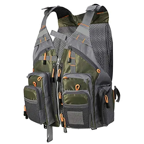 PELLOR Angel Westen, Herren Outdoor Freizeit Atmungsaktiv Weste Freizeitweste mit Vielen Taschen für Bauernhöfe Jagd Angeln