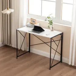 Thanaddo® Klappbarer Schreibtisch – Faltbarer Laptoptisch für Büro & Homeoffice - Platzsparender Schreibtisch aus robustem MDF, klappbar in 8 Sekunden. Ideal für kleine Räume, vielseitig einsetzbar als Computertisch oder Picknicktisch.