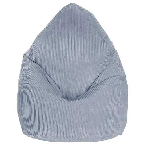 DreamRoots Sitzsack Kinder 80x80x120cm - Cord Bean Bag Chair mit Füllung, Lehne und Bezug - für Mädchen und Jungen