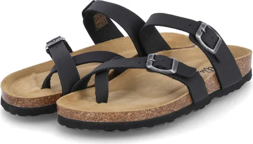 Beliana Damen Pantoletten/ Zehentrenner Schwarz Kunstleder Größe: 39