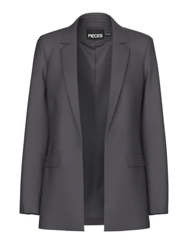 PIECES Damen Pcbozzy Ls Loose Blazer Noos Bc - Klassischer Blazer in Magnet, mit zwei Paspeltaschen und Belüftungsschlitz hinten für optimalen Tragekomfort.
