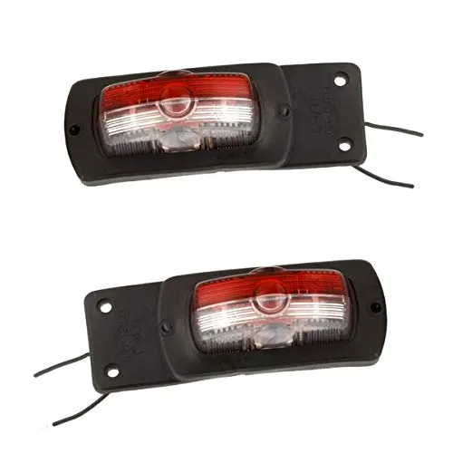 2X Positionsleuchten rot/Weiss E20 Begrenzungsleuchte 12V Umrissleuchte Anhänger