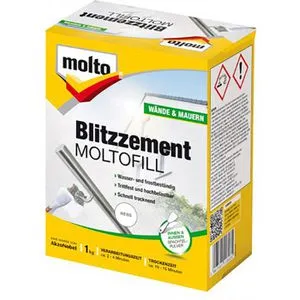 Molto Spachtelmasse 5087696, Blitzzement, grau, für Beton, Innen- und Außenbereich, 1kg