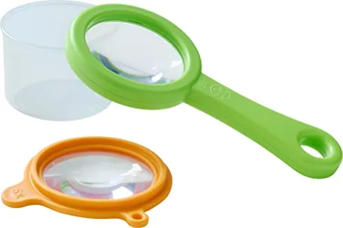 HABA Terra Kids Becherlupe 3 in 1 – Lupenset mit 5-10x Vergrößerung für kleine Naturforscher – Entdecke Pflanzen & Insekten – 1306311001