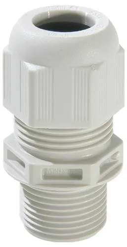Wiska 10066392 Kabelverschraubung M20 - Kabelverschraubung aus robustem Polyamid in Lichtgrau (RAL 7035) für zuverlässige Abdichtung und Schutz von Kabeln, ideal für industrielle Anwendungen.