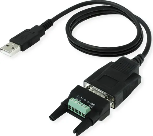 ROLINE Konverter USB / RS-485 - Kabeladapter für USB-Seriell Konverter, ideal zur Verbindung von PC mit RS-485 Geräten, inklusive 1,2 m Kabel und Unterstützung für Windows 7 bis 11.