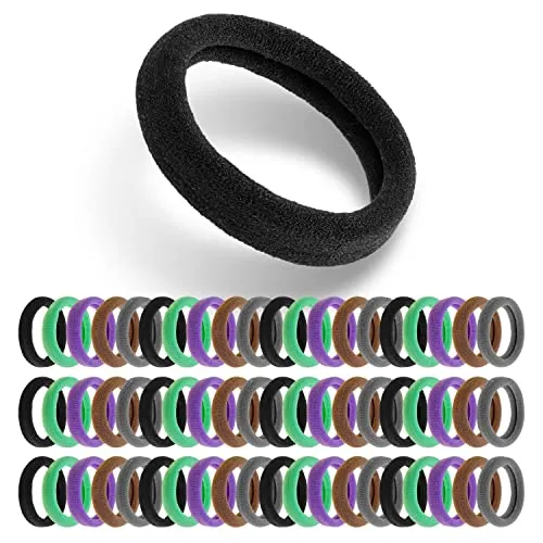 Dicke Haargummis, 60 Stück, buntes Set mit 6 Farben, Haarbänder extra breit und elastisch, Haarband für jeden Haartyp, Zopfgummi Pferdeschwanz, Unisex Haare Gummibänder für Mädchen, Frauen, Männer
