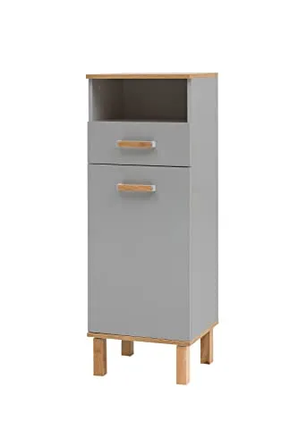 Schildmeyer Highboard Padua 148829, platingrau/Eiche Landhaus Dekor