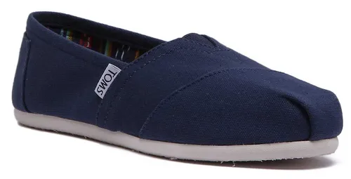 TOMS Classic Canvas Wm Damen Espadrilles Schlupschuhe dunkelblau navy - Espadrilles für Damen mit sportlichem Stil, gepolsterte Innensohle für hohen Tragekomfort und dämpfende Eigenschaften, ideal für den Alltag.