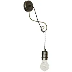 Licht-Erlebnisse Wandleuchte MALVIN, ohne Leuchtmittel, Wandlampe Messing Metall E27 Vintage Beleuchtung goldfarben