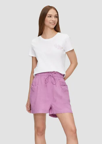 QS Kurzarmshirt T-Shirt T-Shirt aus Baumwolle mit Front- und Rückenprint