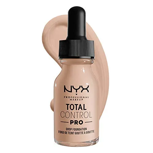 Produktbild NYX Professional Makeup Total Control Pro Drop Foundation, Flüssiges Make up, Individuelle und aufbaubare Deckkraft, Vegane Formel, True-to-Skin Finish, 13 ml, Farbton: Porcelain