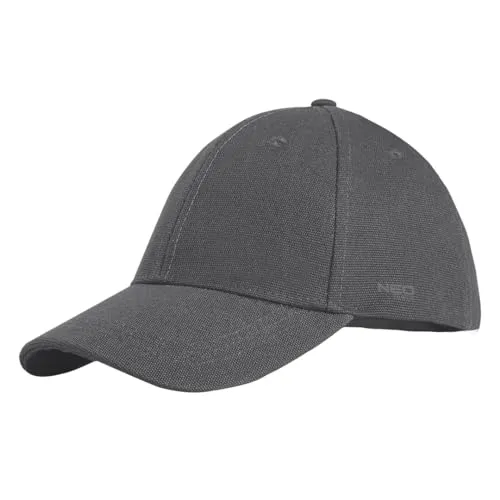 NEO TOOLS Baseballkappe Herren und Damen 100% Baumwolle - Grau - Verstellbar Kappe - Einfarbig Sonnenmütze - Baseball Cap