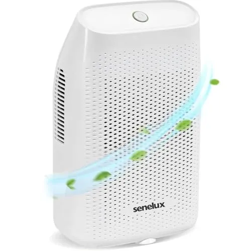 Senelux Luftentfeuchter 2000 ml, elektrisch, ultra-leise, automatische Abschaltung, weiß, Komfort-Modus, ideal für Zuhause, Schlafzimmer, Schrank