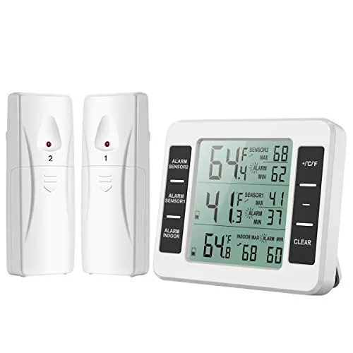 Brifit Kühlschrank Thermometer mit 2 Sensoren