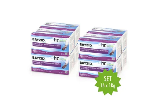 16x 1 kg Flockkartusche für Pools - Effektives Poolzubehör für Sandfilteranlagen, erhöht die Filterleistung und sorgt für kristallklares Wasser ohne aufwendige Dosierung.