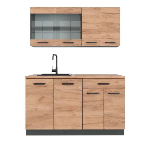 Vicco Küchenzeile R-Line, Goldkraft Eiche/Anthrazit, 140 cm von Vicco