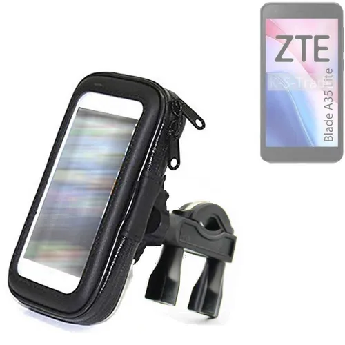 Fahrradhalterung ZTE Blade A35 Lite - Universelle Lenkstangenhalterung - Praktische Fahrradhalterung für ZTE Blade A35 Lite. Spritzwassergeschützt, sicher am Lenker befestigbar und ideal für Fahrradtouren. Robustes Design in Schwarz.