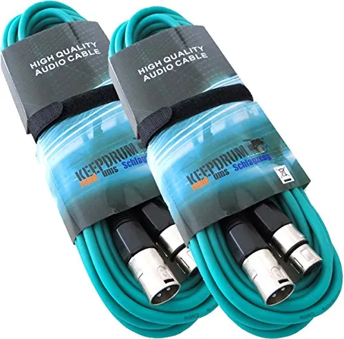 KEEPDRUM Mikrofonkabel 6m Grün XLR Female/XLR Male
