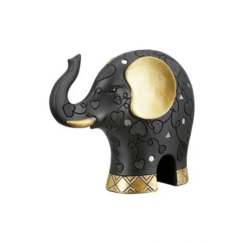 Deko-Elefant Tierfigur schwarz-gold - Figuren, Skulpturen & Statuen, mit verspiegelten Elementen für einen eleganten Look in jedem Raum.