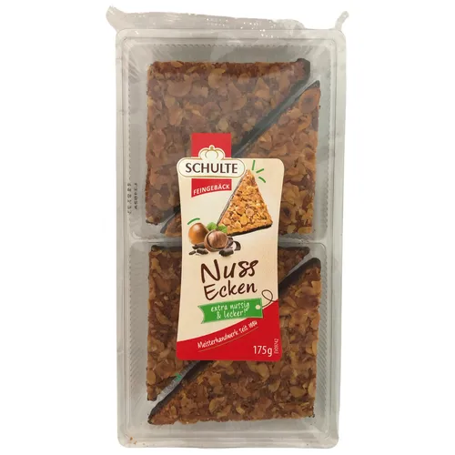 Schulte Nussecken extra nussig & lecker mit Zartbitterschokolade 1x175 Packung