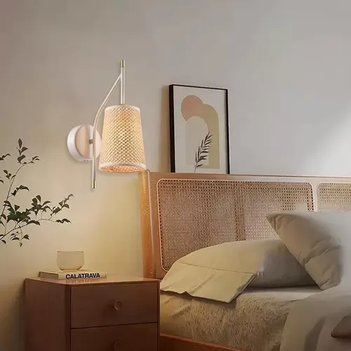 LQWELL® Retro Vintage Wandleuchte, 40W,E14 Wandlampe Innen 1 Flammig Weiß