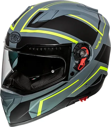 Premier Vyrus ND Y Grey BM Helm Grösse: L (59/60) - Integralhelm mit modernem Design, hoher Sicherheit und Komfort. Ideal für Touren und sportliche Fahrten, ausgestattet mit Anti-Kratz-Visier und atmungsaktivem Innenfutter.