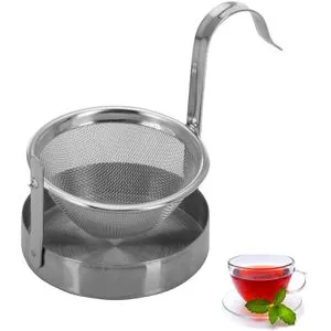 Westmark Teesieb 15822260, Edelstahl Schwenksieb für Tassen - Teekugeln – Hochwertiges Edelstahl Schwenksieb mit Untersatz für perfekten Teegenuss ohne Teereste, spülmaschinengeeignet und mit 5 Jahren Garantie.