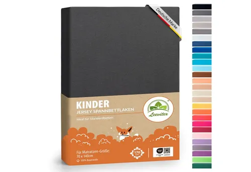 leevitex® Spannbettlaken Spannbettlaken Kinder Spannbettlaken Premium 170 g/m², Gummizug: Rundumgummizug, (1 Stück), schwer & blickdicht, 100% Baumwolle, 70 x 140 cm