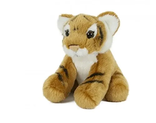 Unbekannt Stofftier Tiger, Braun, 13 cm Kuscheltier Plüschtier, Wildtier Zootier Raubkatze