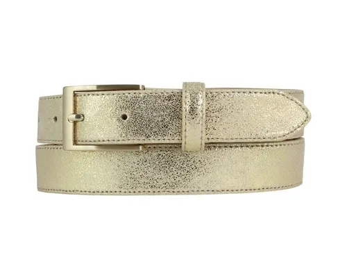 BELTINGER Ledergürtel Goldener Gürtel in Metall-Optik 3 cm - Metallic-Look 30mm - Metall-Le (1-St)