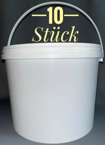 Eimer mit Deckel 5 Liter Kübel Kunststoffeimer Lebensmittelfreigabe Weiß 10 x