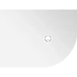 FLEXIA Gussmarmor-Duschwanne Viertelkreis, 120x90cm, R550, links - Weiß - Elegante Viertelkreis-Duschwanne aus Gussmarmor, ideal für individuelle Anpassungen und ebenerdige Installation. Maße: 120x90 cm, Farbe: Weiß, Radius: R550 für perfekten Komfort.