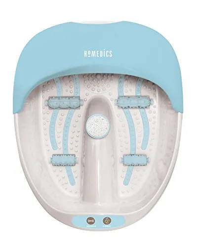 HoMedics 3-in-1 Fußbad - Sanfte Wassermassage, Vibration, Wärme, Regt die Durchblutung an, Fußreflexzonenmassage, 4 Integrierte Massagerollen, Warmhaltefunktion
