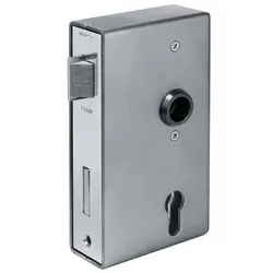 Schlosskasten mit Anti-Panikfunktion - Einsteckschlösser mit verzinktem Anti-Panikschloss Nr. 142P-**, das unberechtigten Zutritt durch die feststehende Knopf-Außenseite verhindert. Ideal für Sicherheit und Komfort.