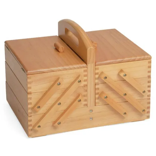 Nähkasten Holz Nähkästchen ausziehbar (31 x 23 x 18 cm/ aufklappbar/ Holz )