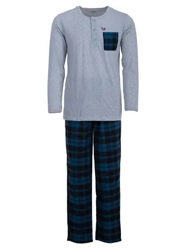 Henry Terre Herren Pyjama Carlo mit Karo Muster