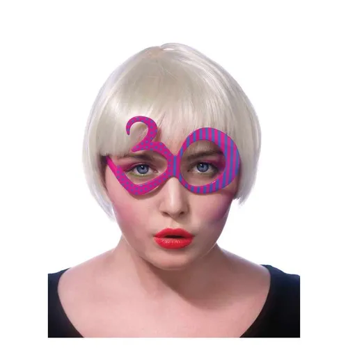 PartyDeco Brillen in Form von Zahlen 30 - Fuchsia Sonnenbrille für den 30. Geburtstag, witziges Accessoire für unvergessliche Partymomente und Fotoshootings