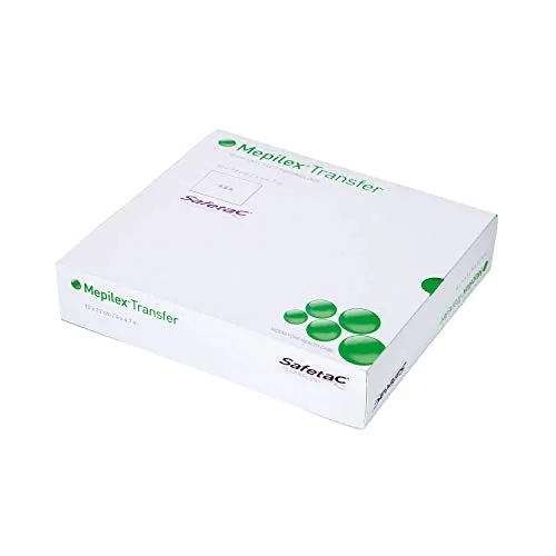 Mepilex Transfer Schaumverband 10x12 cm - 5 Stück - Kompressen & Verbände - Hochabsorbierender Schaumverband für sanfte Wundheilung, ideal für postoperative und chronische Wunden.