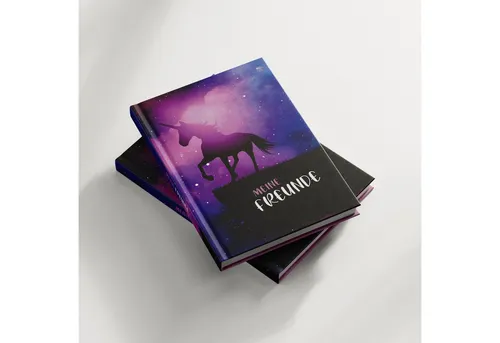 itenga Poesiealbum itenga Freundebuch magisches Einhorn DIN A5, 88 Seiten