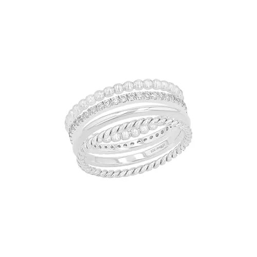s.Oliver Damen-Ring-Set 925 Silber rhodiniert mit Zirkonia von s.Oliver