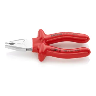 Knipex 03 07 160 VDE Kombizange 160mm - VDE-zertifizierte Kombizange für Flach- und Rundmaterial. Ideal für Elektroarbeiten mit induktiv gehärteten Schneiden für hohe Langlebigkeit.
